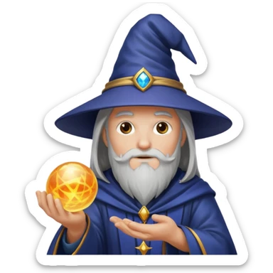 wizard holding a sphere sticker