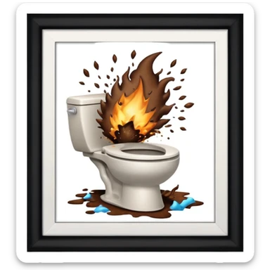 blowing up the toilet with poop sticker