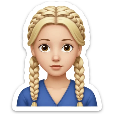 white girl, full braided blonde hair, side cornrows sticker