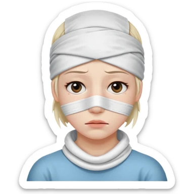 sick with a head bandage sticker