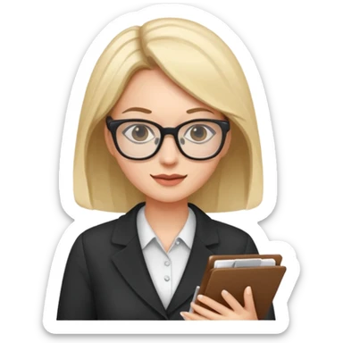 the same woman, but dropping documents and using the phone sticker