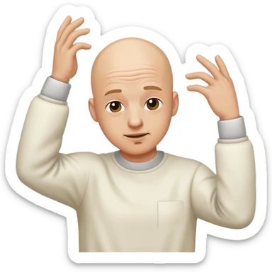 Bald man dabbing sticker