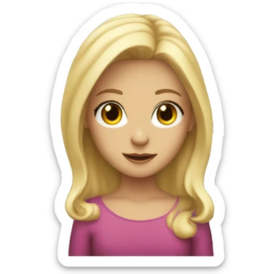 Blonde girl at a piano sticker