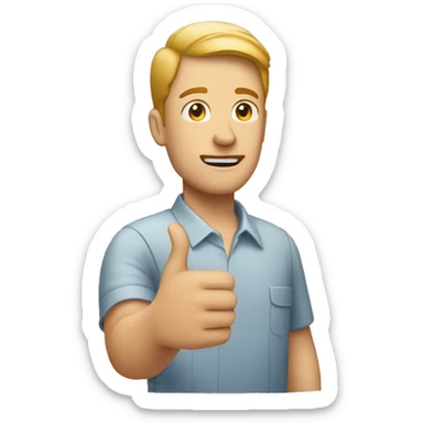 White man holding a stop sing in his hand  sticker