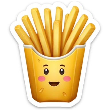 French fries without any smiley on it sticker