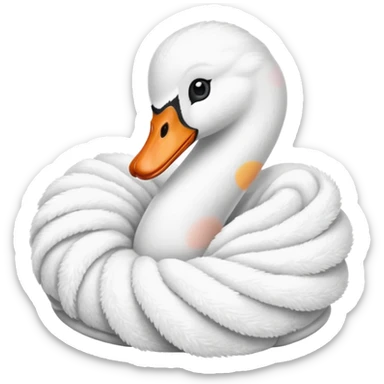 swan made with towel sticker