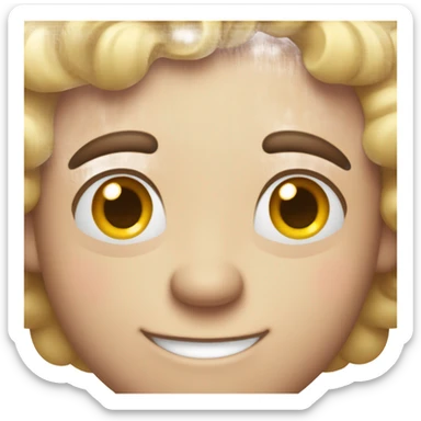 Guy blushing with a stupid grin but the blushing and bashful expression is obvious sticker