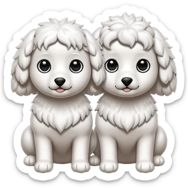 Dos caniches,uno blanco y el otro negro sticker