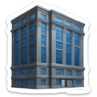 Edificio negro con vidrios azules sticker