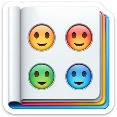 emoji of empty open colored magazine sticker