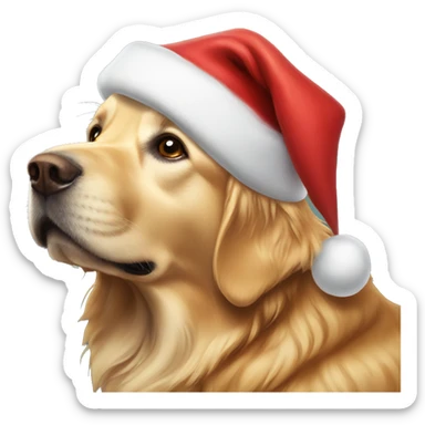 Golden retriever dressed as Santa Claus  sticker