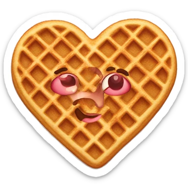 Heart waffle sticker