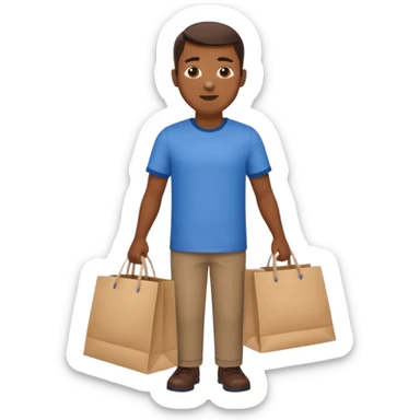 Shopping Bag carrying man sticker