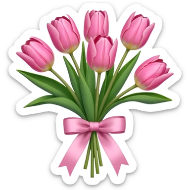 Baby Pink tulips tied sticker