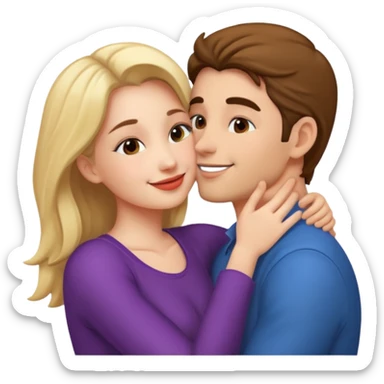 a kissing couple sticker