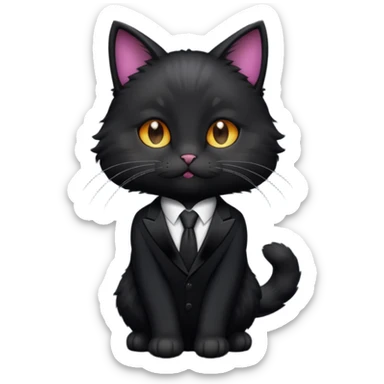 𝐦𝐚𝐠𝐢𝐜 𝐜𝐚𝐭 𝐰𝐢𝐭𝐡 𝐛𝐥𝐚𝐜𝐤 𝐬𝐮𝐢𝐭 sticker