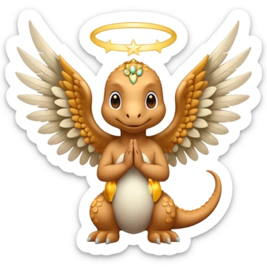 Dinosaurio angelical rezando  sticker
