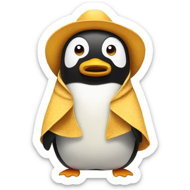 Mustache penguin in taco suit  sticker