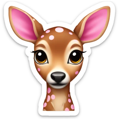 Fawn with pink spots sticker