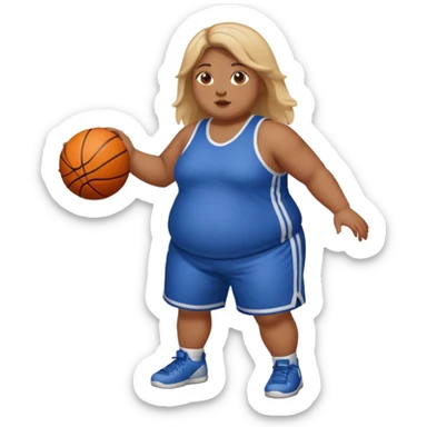 Fat girl playing basketball  sticker