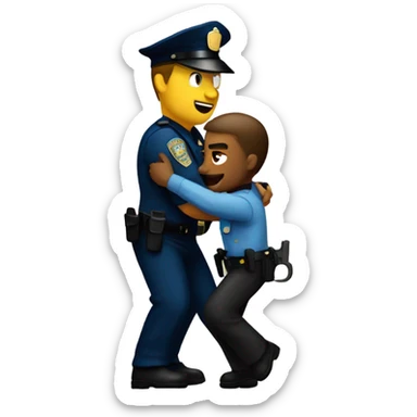 Cop arresting a guy  sticker