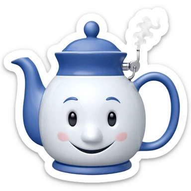 Matching mug of tea and teapot with Disney symbol sticker