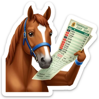 wagering horse with betting slip sticker