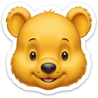 make a cute winee the pooh emoji only one pair of eye brows and only the face no body and no shirt and no being naked no fair sticker