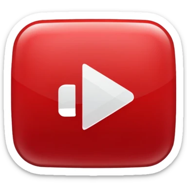 YouTube logo, simple red play button sticker