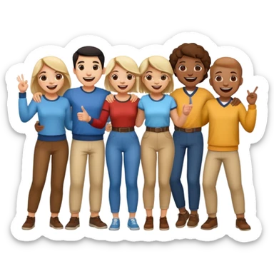 a gathering scene / costume is casual sticker