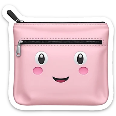 light pink school supplies pouch sticker
