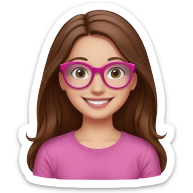 Painting women. smilling   Long hair,  lunette peinture top pink sticker