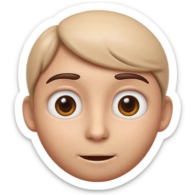 3D Apple style emoji of a person with expressive eyes and soft approachable appearance sticker