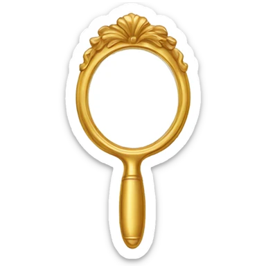 Gold vintage handheld mirror sticker