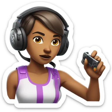 girl playing fortnite  sticker