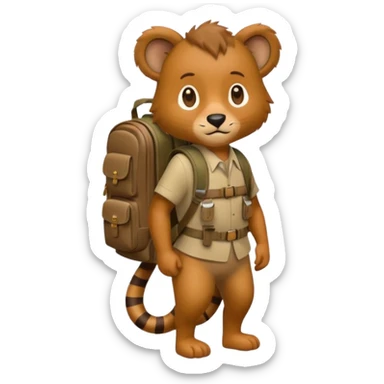  Safari Animal with Backpack  sticker