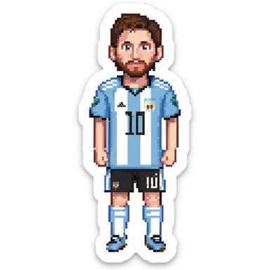 Lionel Messi, famous soccer player with Argentina jersey sticker
