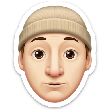 man with huge nose and a beanie hat on and has double chins  sticker