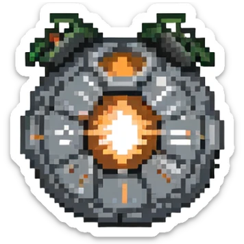 grayish black bomb power up without fuse sticker