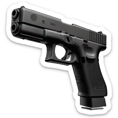 Glock with laser and extended mag sticker