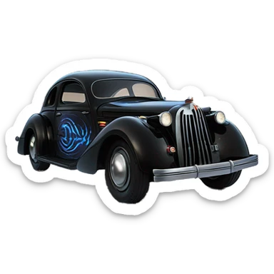 Darth Vader’s armored 1936 Cord 810/812 black with holographic horizontal flames  sticker