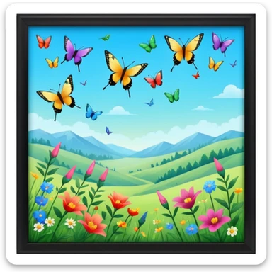 Más allá donde danzan las mariposas y los colibrís resuenan los cantos del cielo sticker