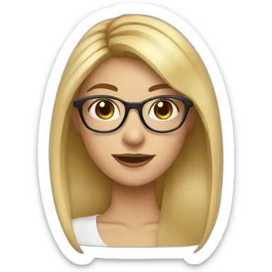 Fille qui s'appelle Louna cheveux blond avec lunettes sticker