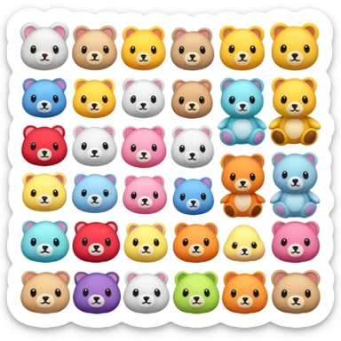 Beautiful plush toys sticker