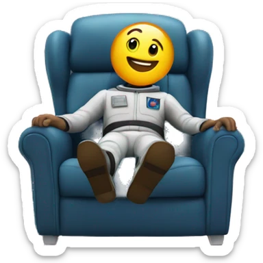In a chair flying in space  sticker