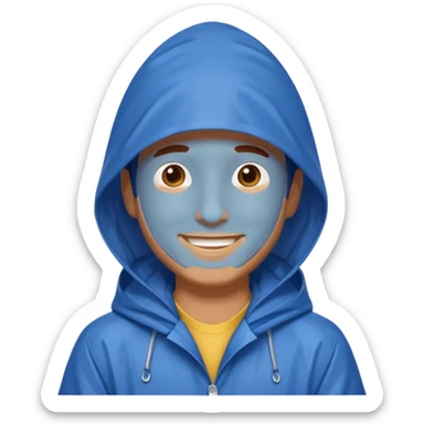 man in blue rain coat over head



 sticker