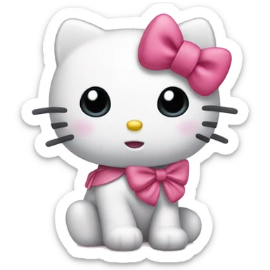 hello kitty with bow sticker
