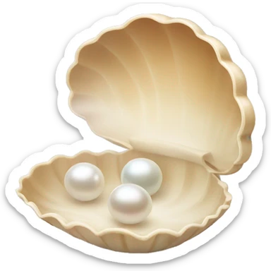Clamshell with a pearl inside sticker
