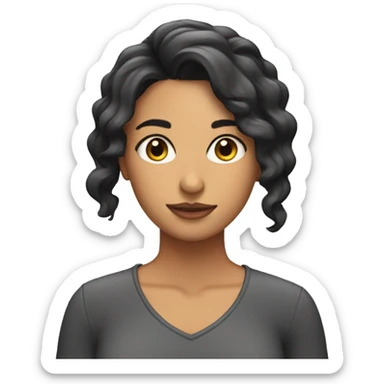 Chica morena con pelo lacio  sticker