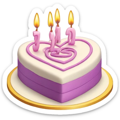 Beautiful Birthday Cake in the Heart Shape sticker